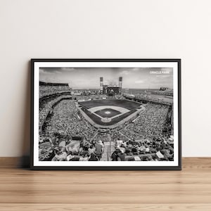 Orakel Park Schwarzweiß Fotografie Druck: San Francisco Giants MLB Stadion Kunst