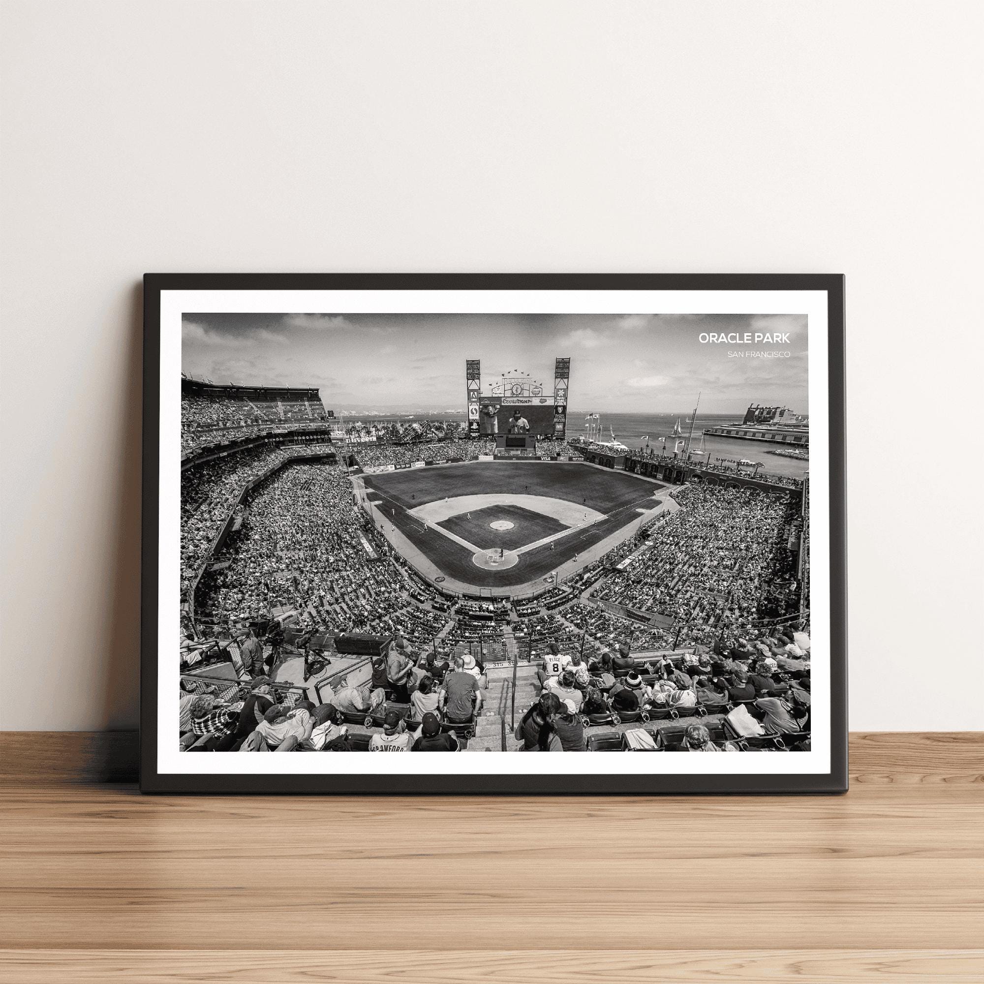 Oracle Park Black and White Photography Print: San Francisco Giants MLB Stadium Art