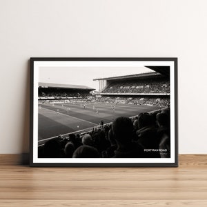 Portman Road Ipswich Town Stadium print, black & white art print, football photography, home decor, gift for Ipswich fan