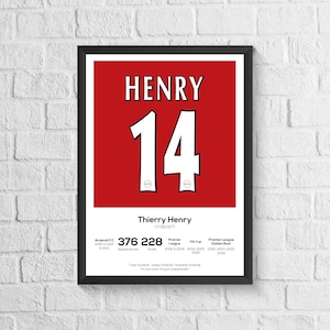 Thierry Henry AFC Legend Stats Football Print