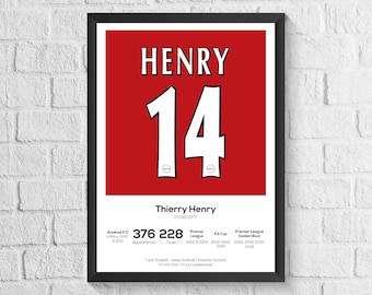 Thierry Henry AFC Legend Stats Football Print