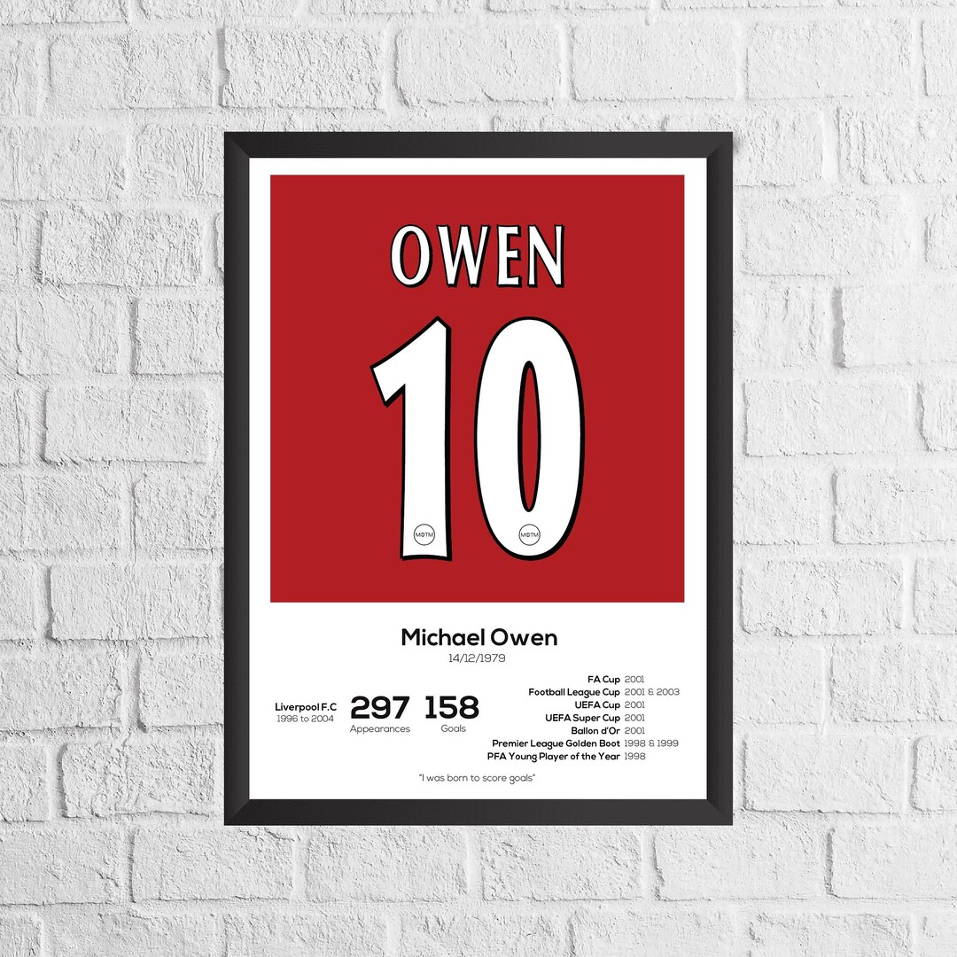 Affiche Michael Owen Légende De Liverpool – Stats Saison 2005-2006 – Cadeau Fan