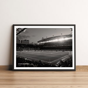 London Blues Matchday Stadium Print, black & white art, football photography, home decor