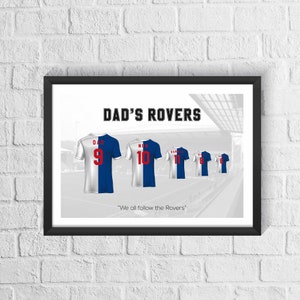 Personalised Blackburn Family Football Shirt Print | Fathers Day Gift | Custom Football Gift | Blackburn Fan Gift