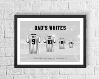 Personalised Fulham Football Family Print | Father's Day Gift