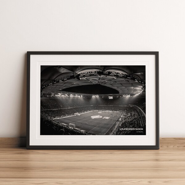 Volksparkstadion Hamburger SV Stadium Print, black & white art print, football photography, home decor, wall art