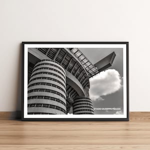 San Siro Stadium Black & White Photography Art Print