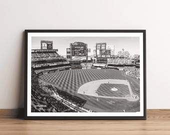 Citi Field Black & White Art Print: New York Mets Baseball Stadium