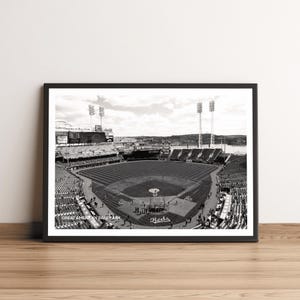 Great American Ball Park Cincinnati Reds Baseball Stadium Print, black white art print, baseball photo, MLB wall art
