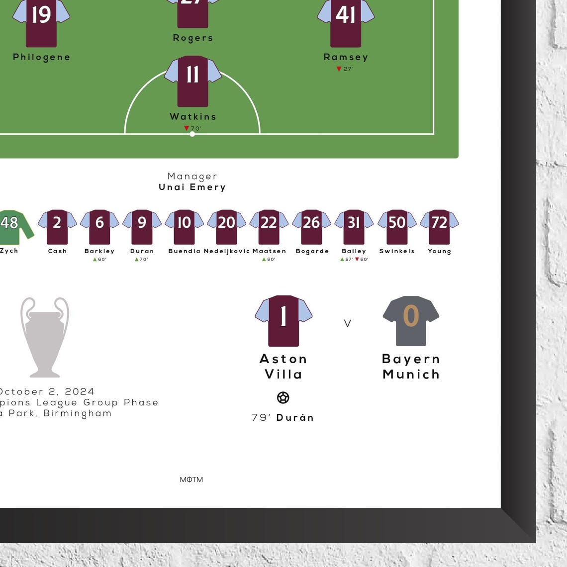 Stampa partita Aston Villa vs Monaco Coppa Europa 2024 / Regalo per