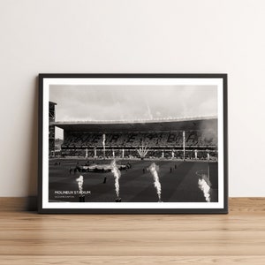 Wolverhampton Stadion Druck, schwarz weiß Kunstdruck, Fußball Fotografie, Wohndekor