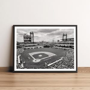 Citizens Bank Park Print: Philadelphia Phillies Stadium, Black & White MLB Wall Art