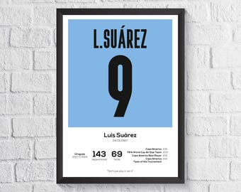 Luis Suarez Urugwaj Legenda Statystyki Piłka nożna Drukuj