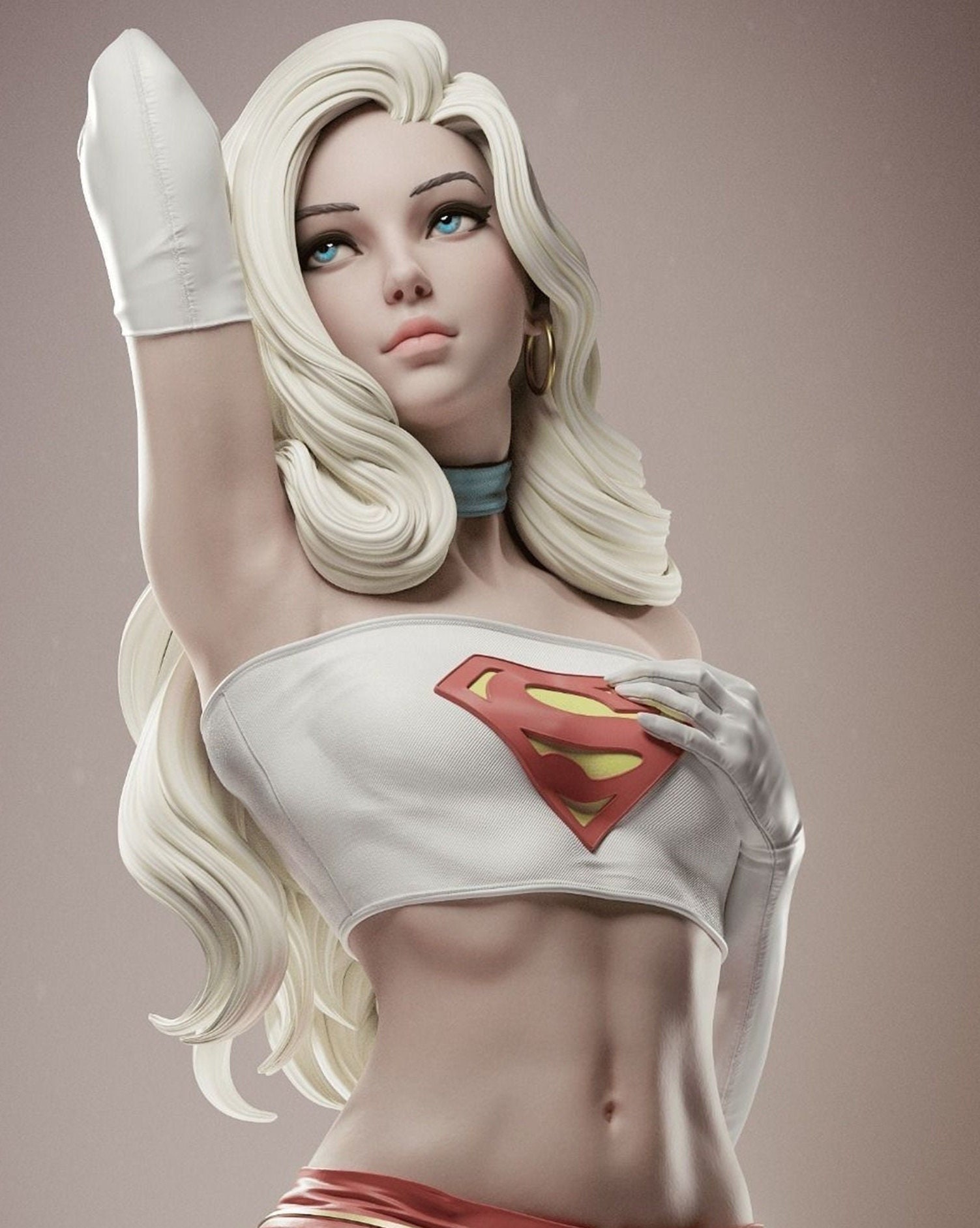 Supergirl_ Fan_Art  /Sculpture Unpainted (Garage kit) or Fully Painted (Adult)