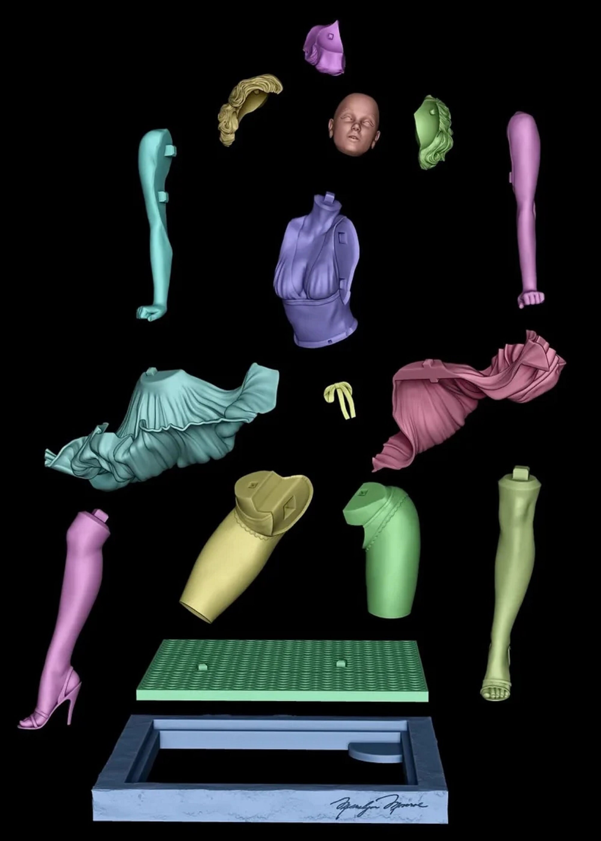 Marilyn__monroe_fan Art//resin Scale Model for Assembling and Etsy