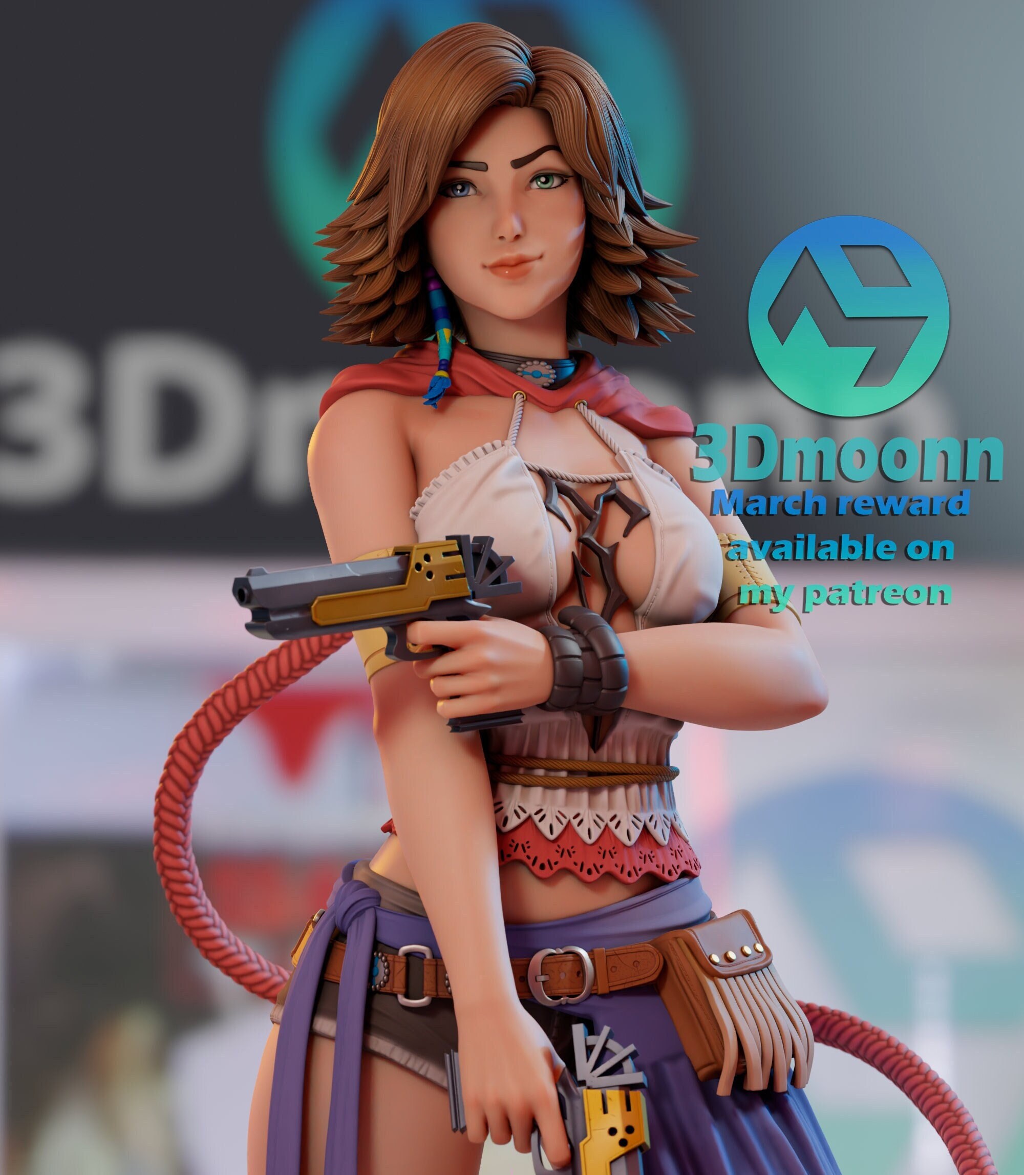 3D file Diorama Final fantasy X - Tidus + Yuna + Yuna ffx-2 + Yuna sexy  version + Extra Glyph base 🫦・Model to download and 3D print・Cults