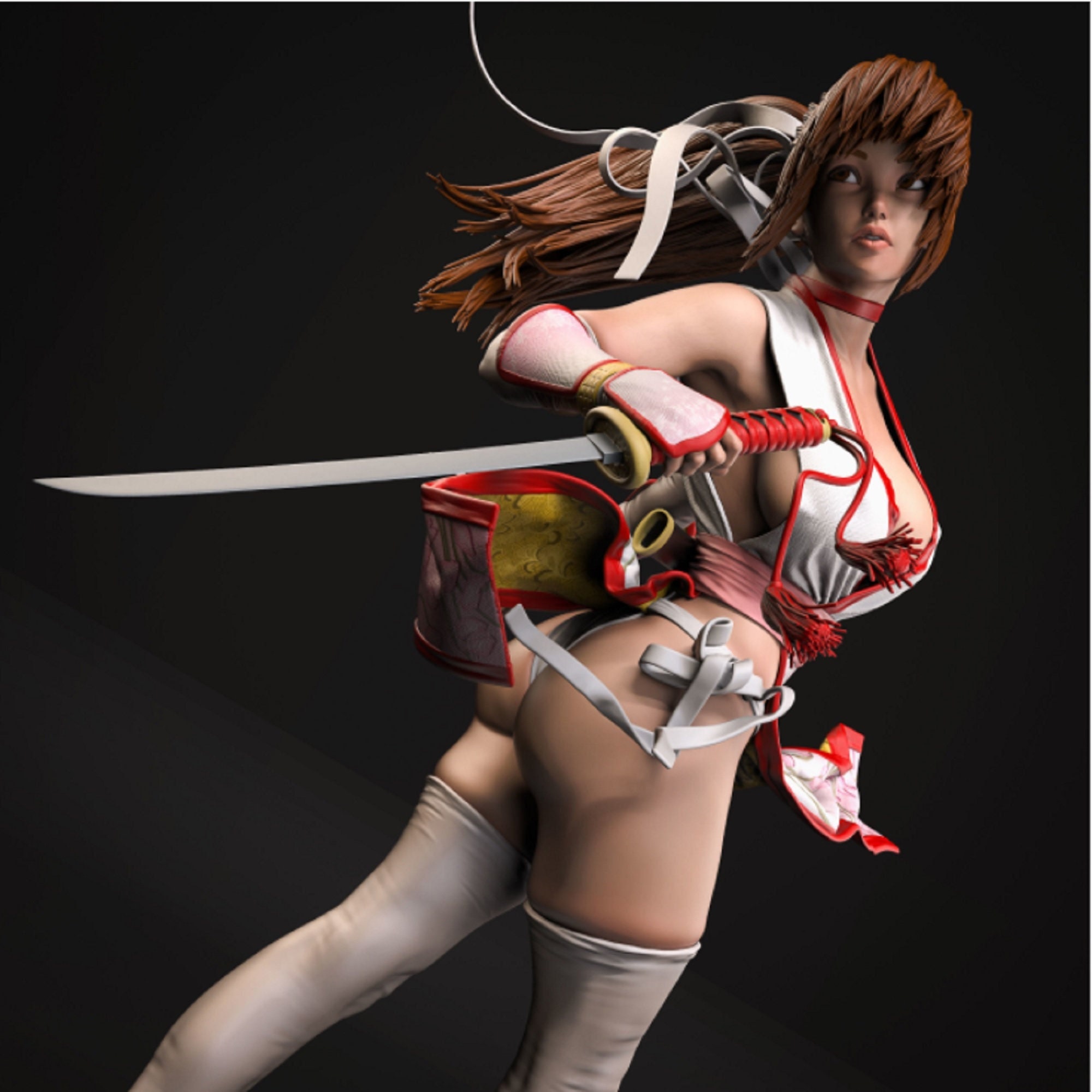 Kasumi (DOA Fan Art) / harsschaalmodel om in elkaar te zetten en te schilderen of klaar om te verzamelen