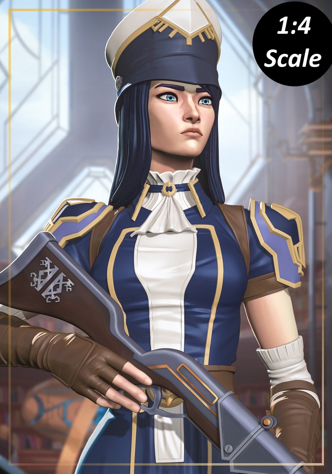 Caitlyn From Arcane_ Fan Art / Diorama Unpainted or Fully Painted adult