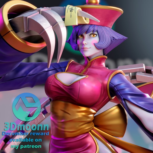 Hsien Ko_Darkstalkers_Fan Art/Modelo a escala 3d impreso en  resina para armar y pintar o lista para coleccionar