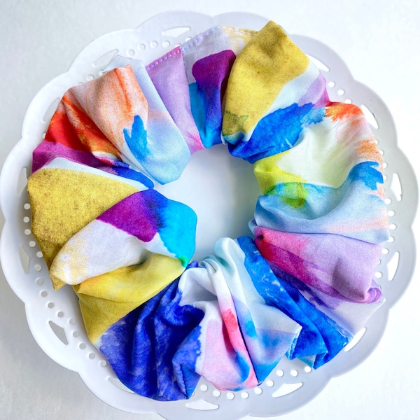 Multicolour Scrunchie, Rainbow Scrunchie, Paint Scrunchie, Artistic Scrunchie, Colourful Scrunchie, Giant Scrunchie