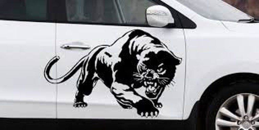 Panther Mask Vinyl Sticker Decals (Pack Of 2) - Black, 12 X 10.2 Inch, For Car, Laptop, Window - View #7