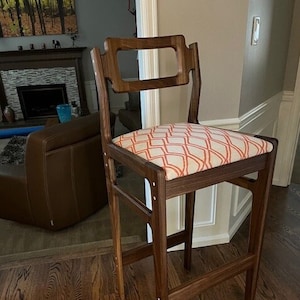 Bar Height Chair Mid Century Modern Style  in Walnut