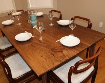 FREE SHIPPING ~ Personalized size walnut solid dining table for 6 Persons or more