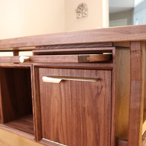Mid Century Modern Furniture Desk, Mid Century Executive Desk, Wood Walnut Desk, Mcm Desk, Solid Wood Desk With Storage Arne Vodder Style image 5