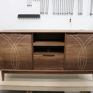 Media Cabinet in Walnut, Record Player designed media cabinet
