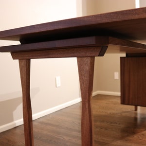 L Shaped Desk, Mid Century Modern Desk, Mahogany Wood L Desk, Executive Desk, Corner Desk With Drawers, Solid Wood Office Desk, Large Desk image 7