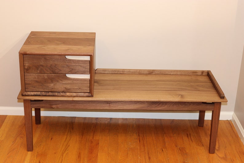 Gossip Bench/Entry Bench Mid Century Modern Style immagine 4