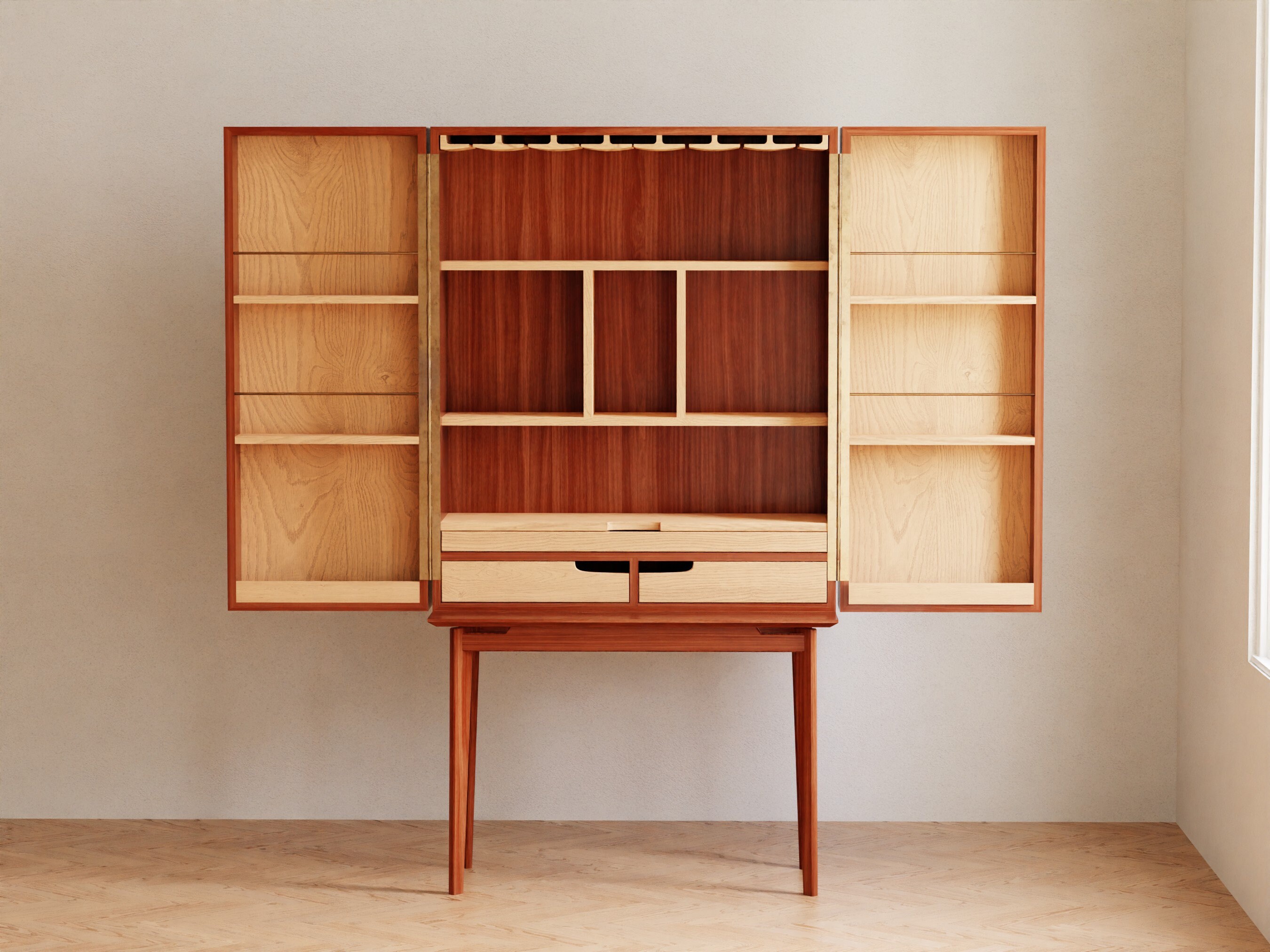 Tall Narrow Bar bar With Doors in Solid Etsy