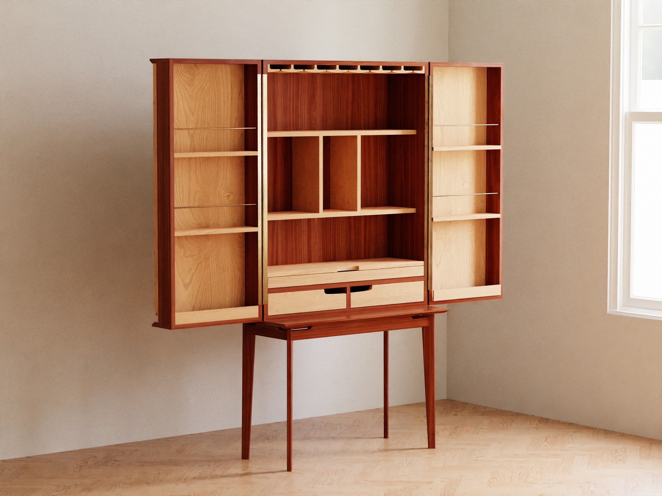 Chaz rotating sale bar cabinet