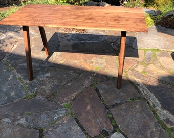 Desk Mid Century, Farmhouse Wood Desk, Solid Wood Desk, Modern Walnut Wood Desk, Walnut Desk, Mid Century Modern Desk, Side Table, Office