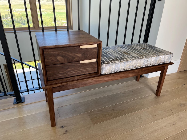 Gossip Bench/Entry Bench Mid Century Modern Style immagine 1
