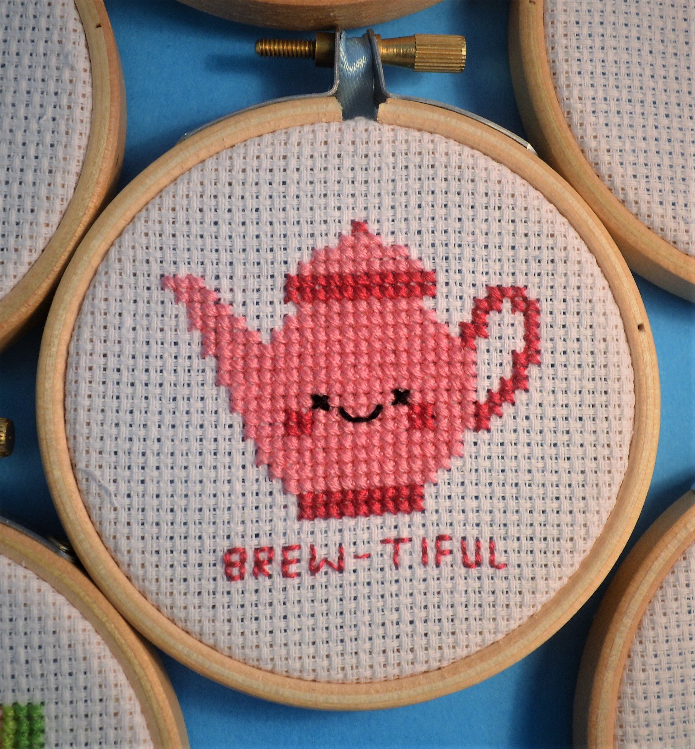 Kawaii Teapot Mini Cross Stitch Design cute beginners instant Etsy