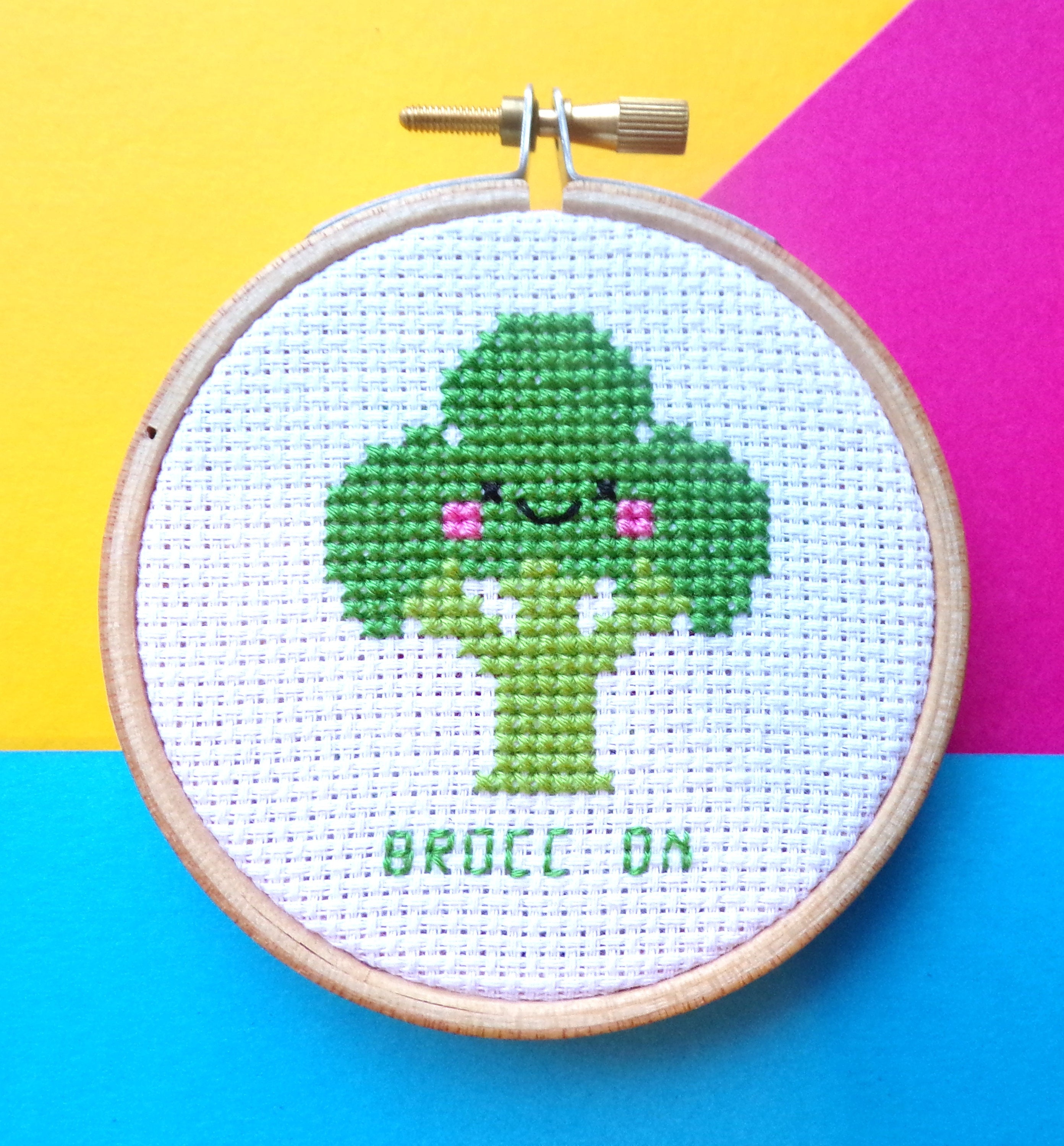 Tiny cross stitch pattern Broccoli.Pattern for beginners