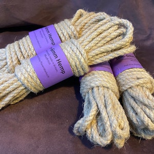 6mm Hemp Rope made in Britain for Shibari/rope play