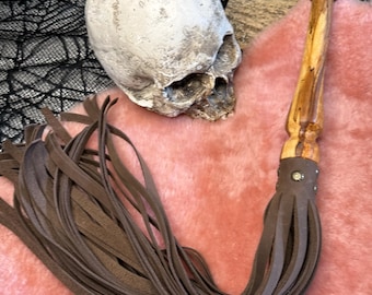 Cocoa coloured  flogger with character  reclaimed handle