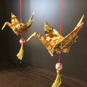 Mother and child origami crane ornaments, Holiday, Home decor