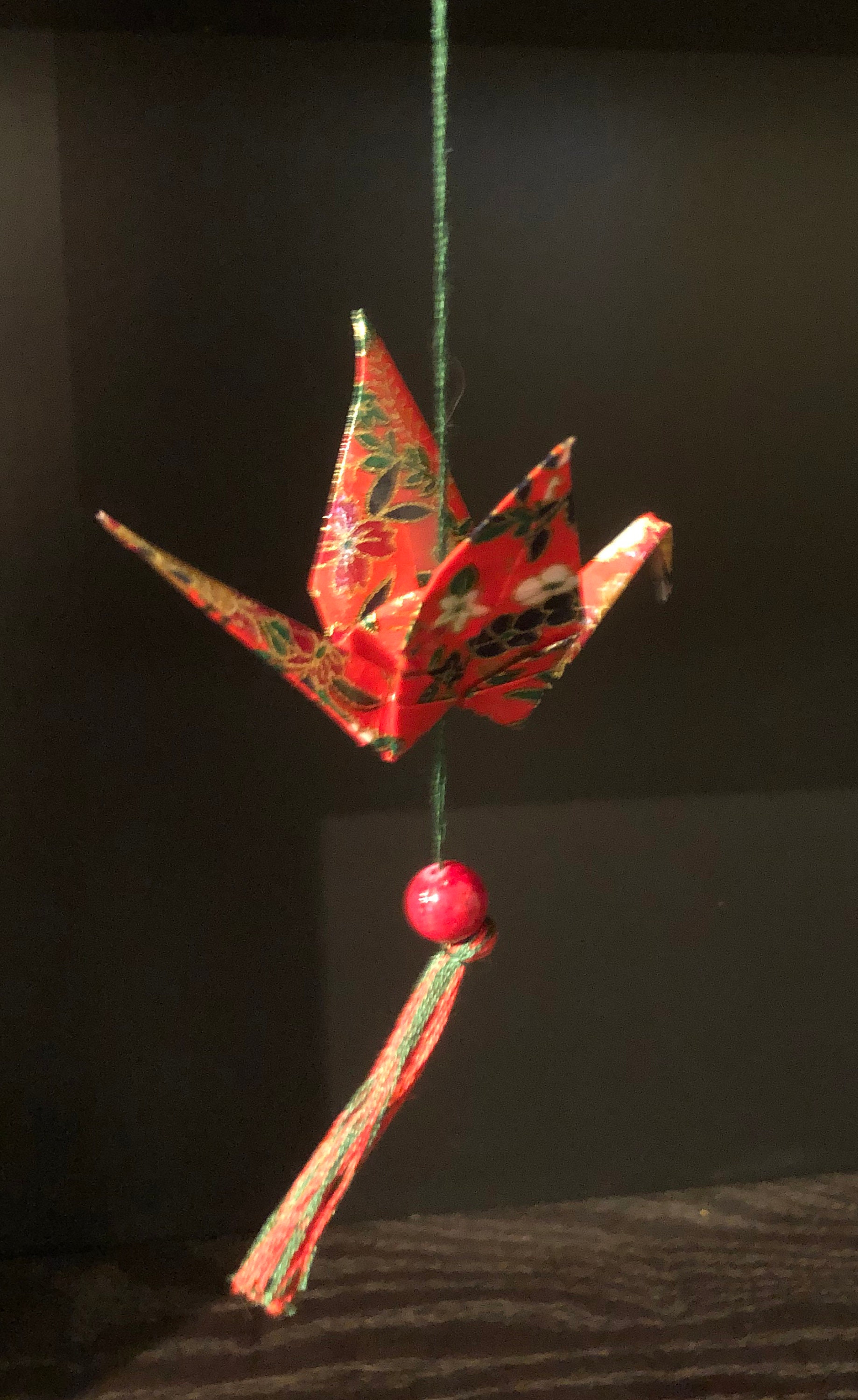 Set of 3 small red origami crane ornaments Christmas Etsy