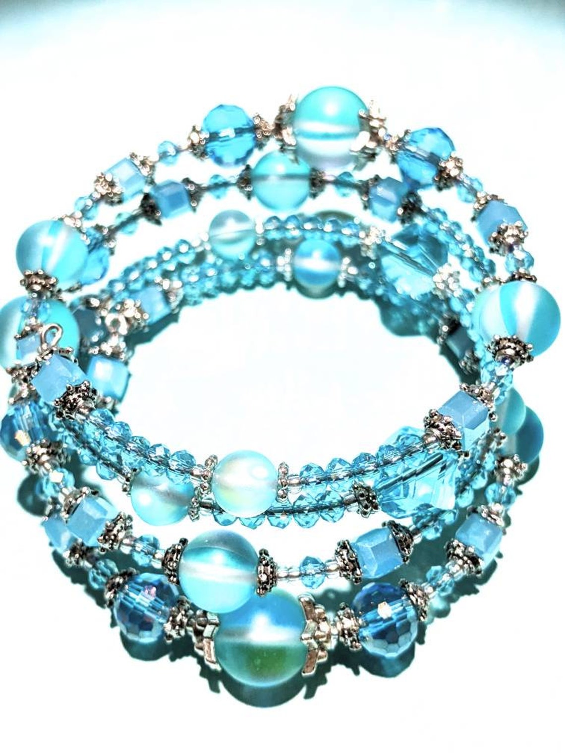 Memory Wire Wrap Bracelet/memeory Wire Bracelet/wrap Bracelet/glass