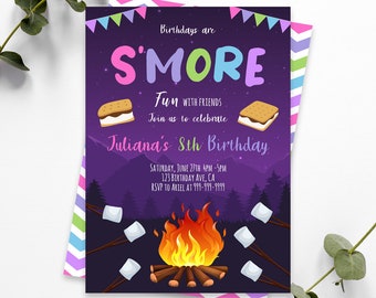 Fun Boy Girl Backyard Bonfire Campfire Camping Editable Invite /& Evite Instant Download Digital File Smore Baby Shower Invitation Template