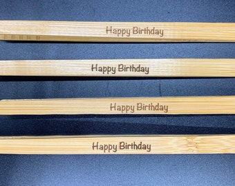 Thanksgiving Bamboo Tongs, Birthday tongs, Christmas tongs, Lord-Bless this food tongs, Bamboo tongs