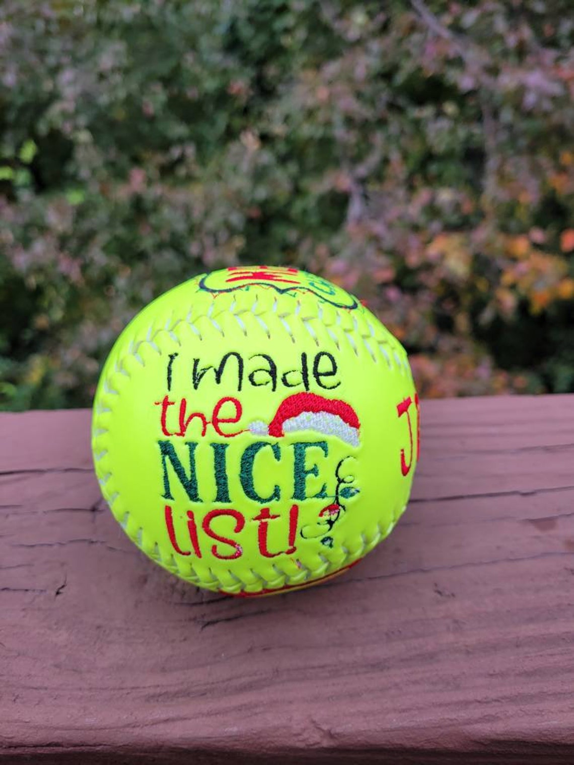 Merry Christmas Embroidered Softball Personalized Gift Etsy