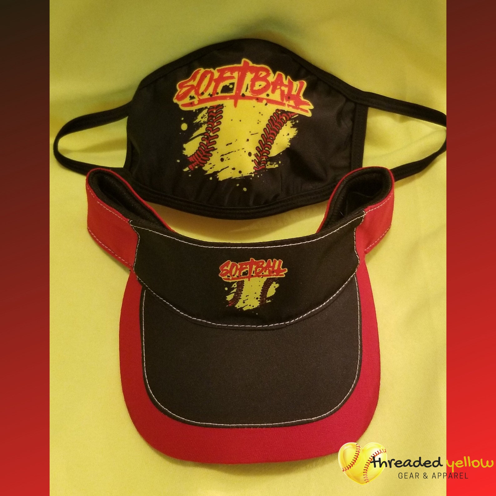Softball Visor & Face Mask Bundle. Softball Visor. Softball Etsy
