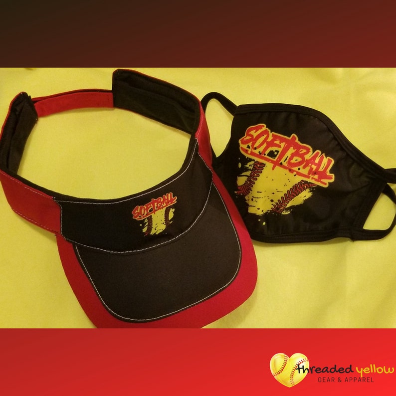 Softball Visor & Face Mask Bundle. Softball Visor. Softball Etsy
