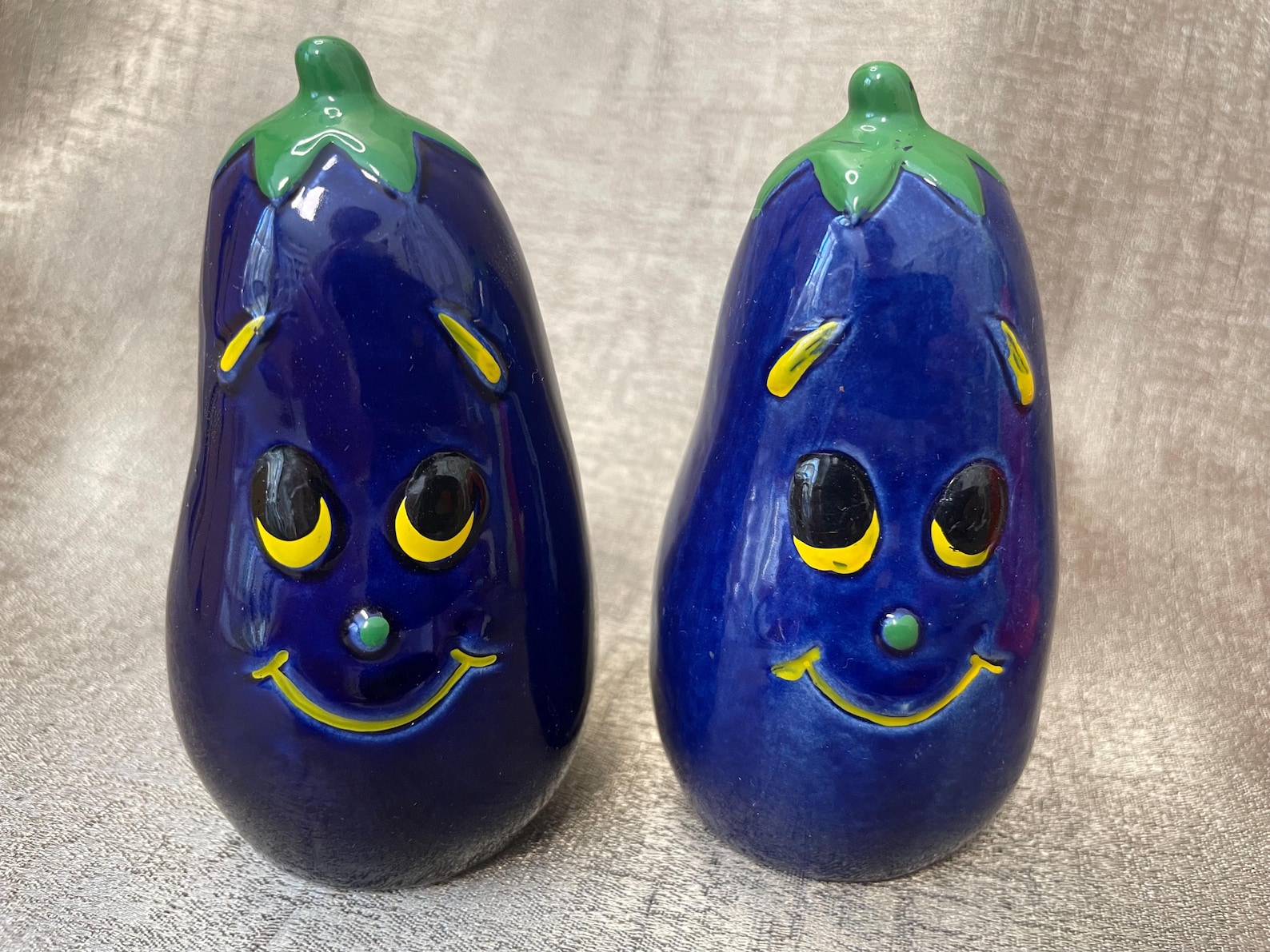 Anthropomorphic Eggplant Salt & Pepper Shakers