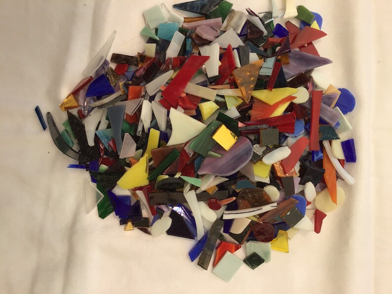 Small stained glass scraps pieces great for mosaics and art Etsy