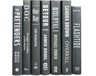 Black Decorative Book Set: Hardcover Bookshelf Decor